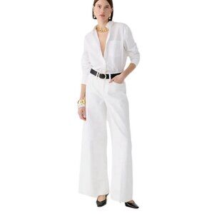 J. Crew Women's Petite High Rise Super Wide Jeans White 30 Petite NWT